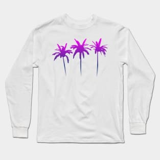 purple pink palm tree design Long Sleeve T-Shirt